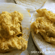 perfectly presented deviled eggs