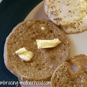 perfectly cooked sunny side up eggs with sourdough muffins