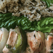 Embracing Motherhood Chicken Kabobs with Rice and Lettuce Wraps