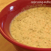 Embracing Motherhood Panera Bread Style Broccoli and Cheese Soup