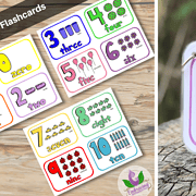 numbers flashcards rectangle