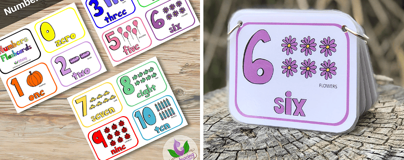 numbers flashcards rectangle