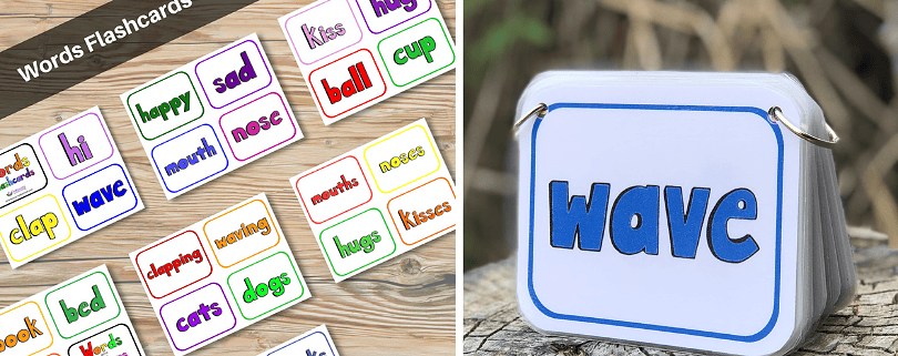 words flashcards rectangle
