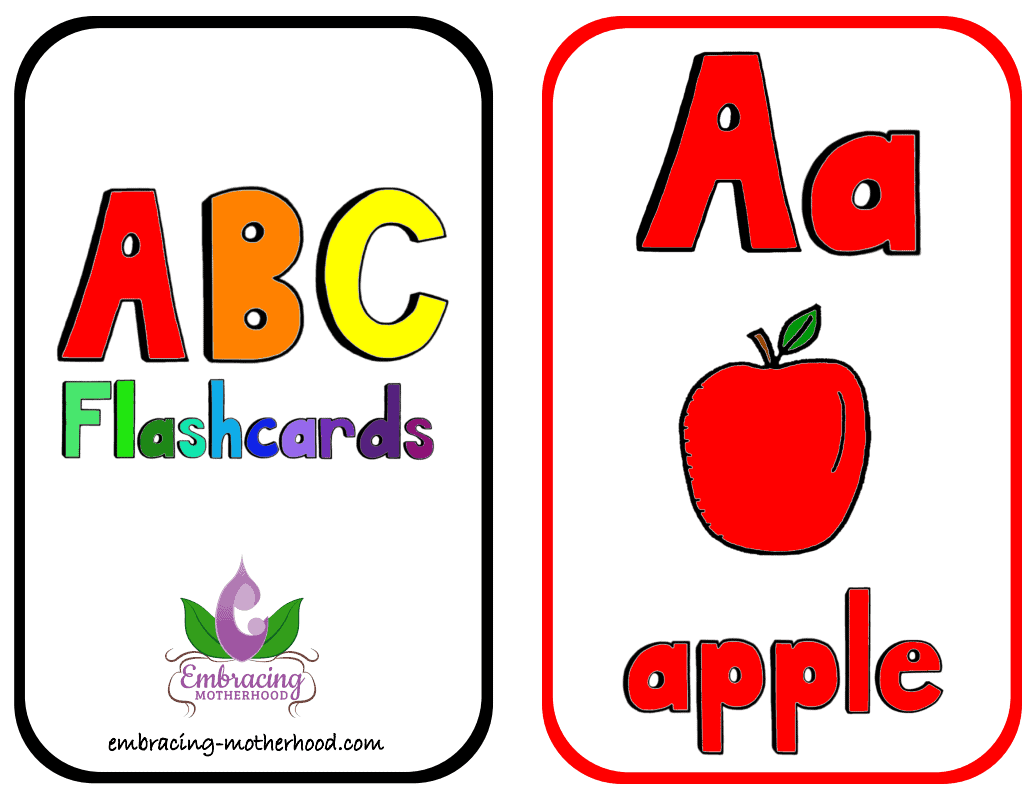ABC Vertical Flashcards Centered
