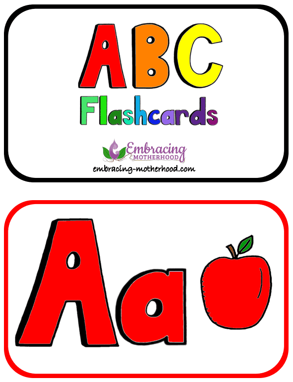 Large ABC Flashcards 2 Per Page No Word