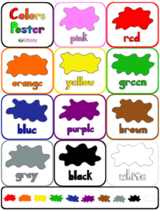 colors flashcards poster