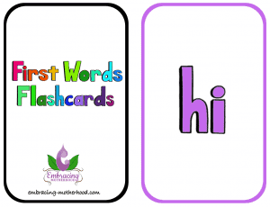 First Words Flashcards 2 Per Page