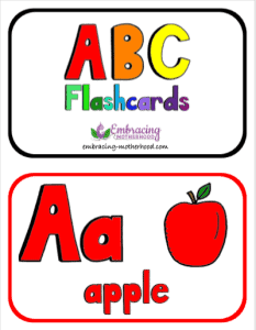 ABC Horizontal Flashcards 2 Per Page