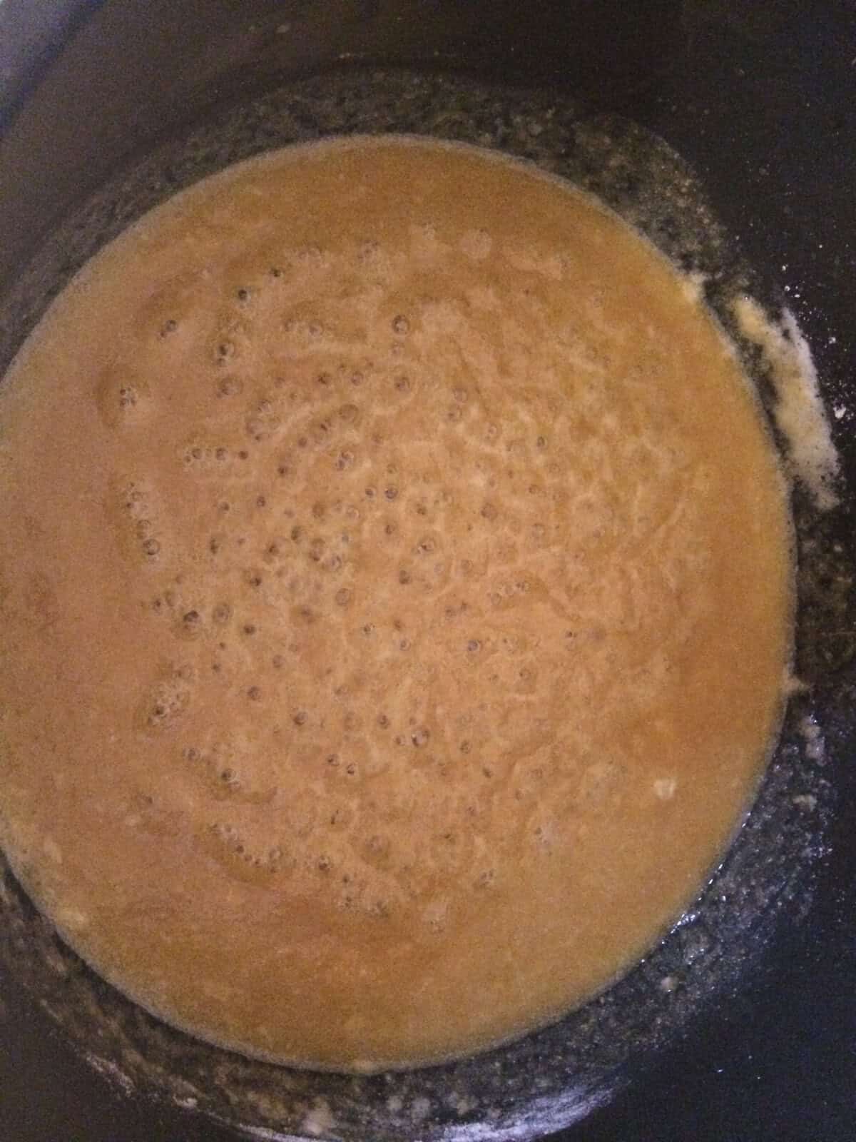 Adding the Flour to Make a Roux for Broccoli and Cheese Soup